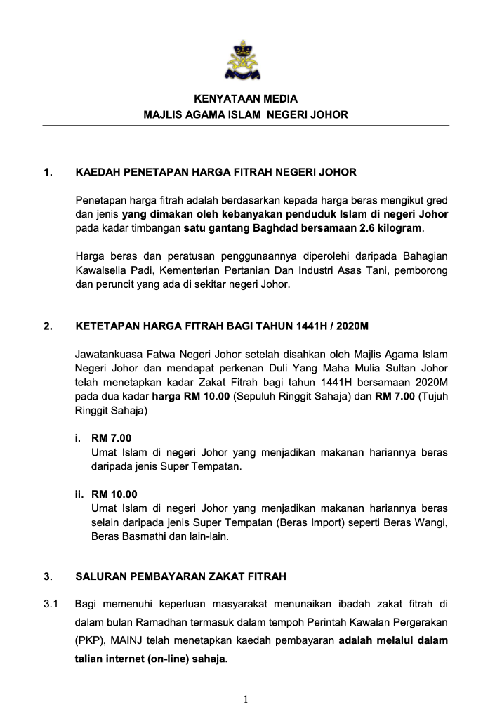 Preview Zakat Fitrah 1441H